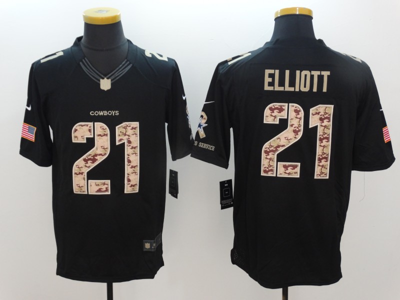 Men's Dallas Cowboys Ezekiel Elliott #21 Black Team Jersey